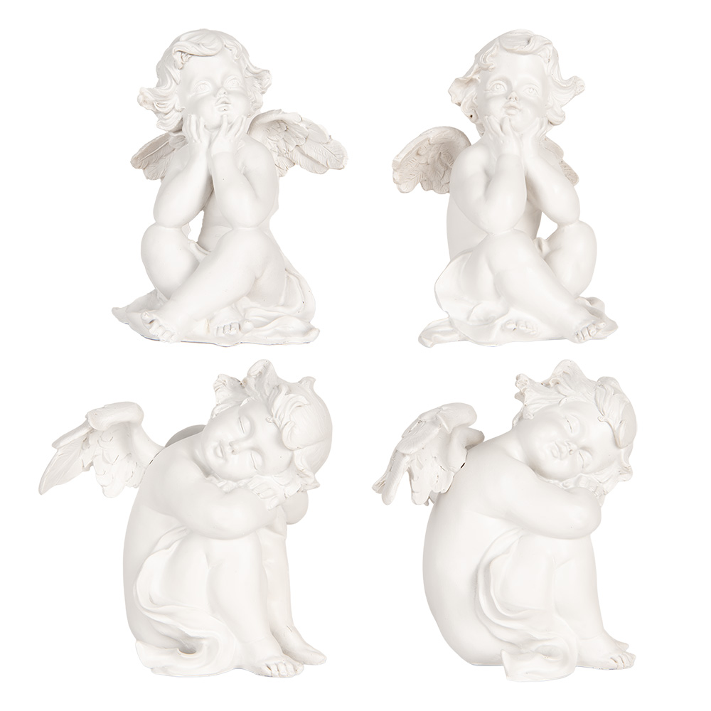 Decoratie engelen (set van 4) 16x14x19 cm