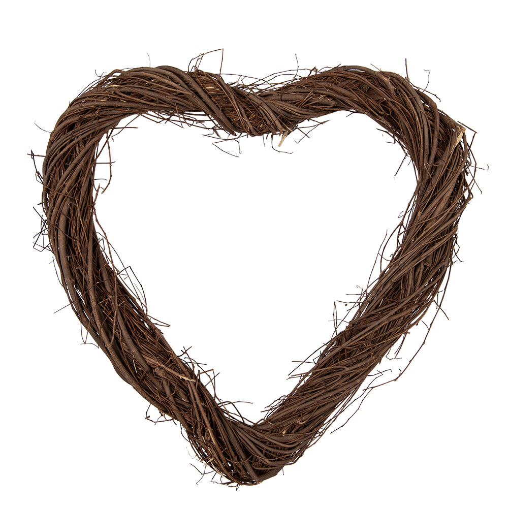 [6RO0606M] Decoratie krans hart 40x40x4 cm