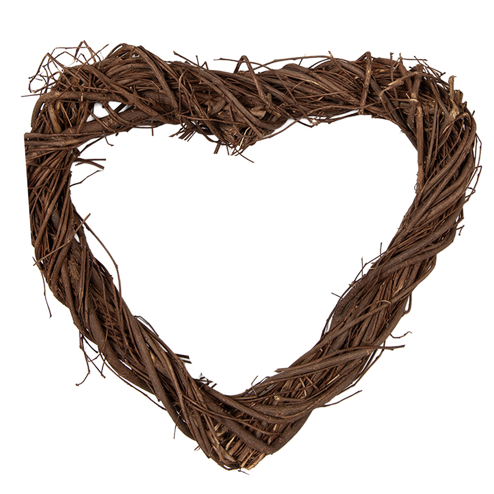 [6RO0606XS] Decoratie krans hart 20x20x3 cm