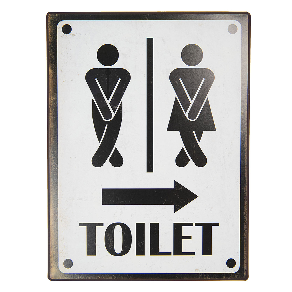 Tekstbord Toilet 26x1x35 cm