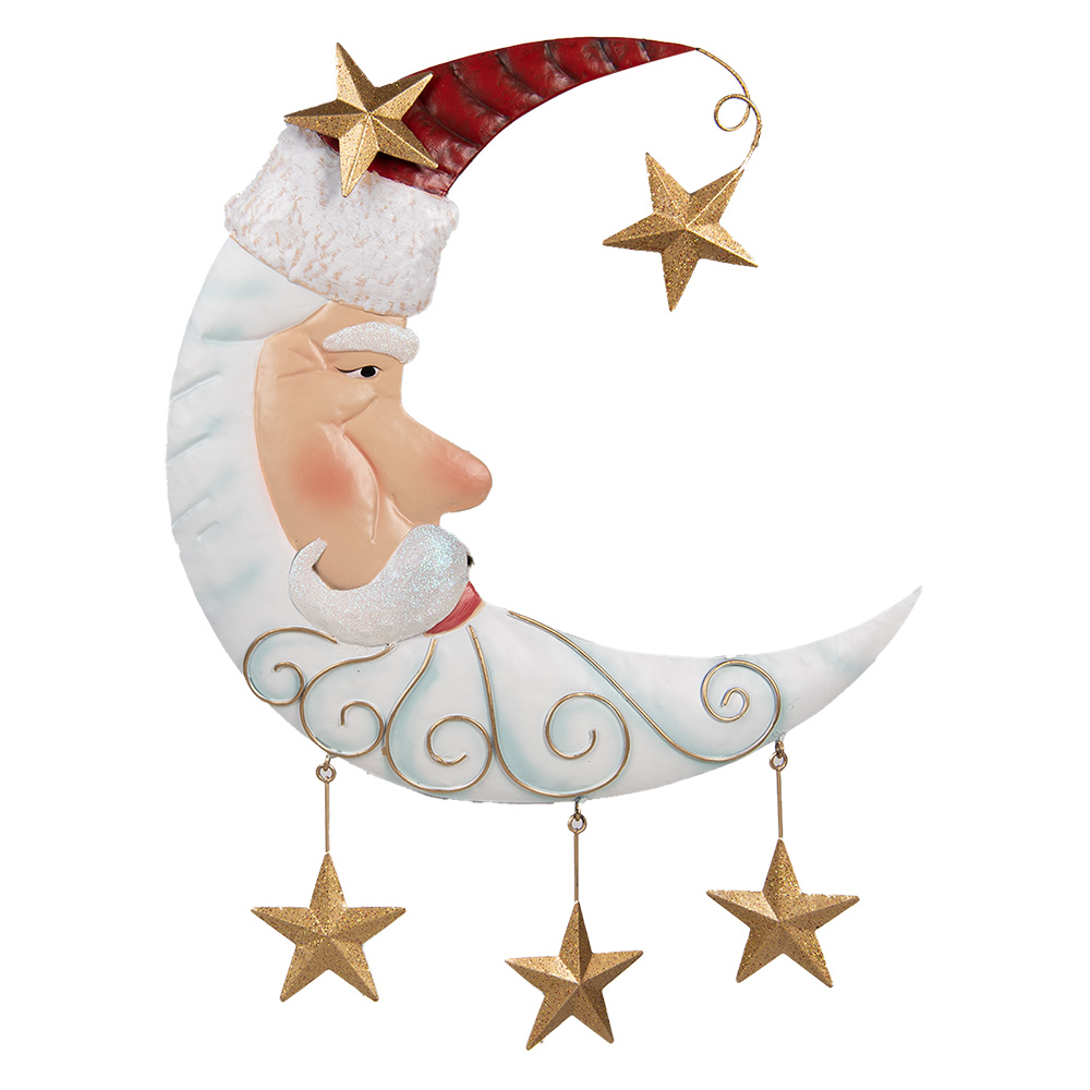 Wanddecoratie kerstman 41x3x53 cm