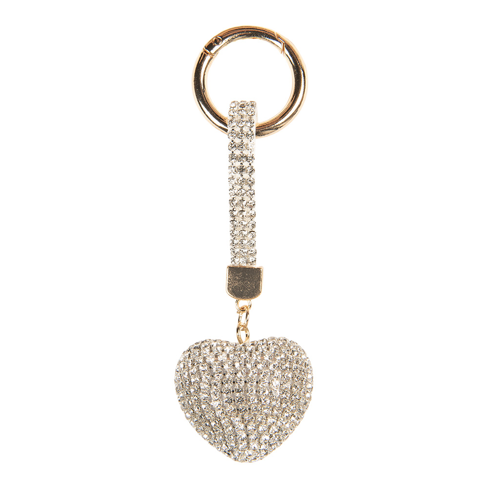 [JZKC0204] Sleutelhanger zilverkleurig 4x3x13 cm