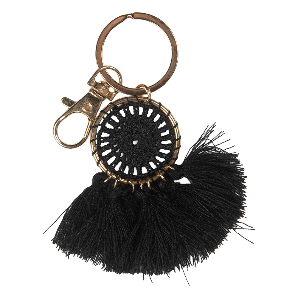 [JZKC0214Z] Sleutelhanger zwart 4x1x7 cm