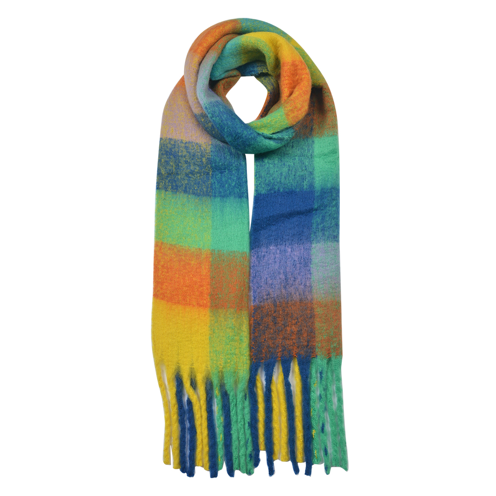 [JZSC0615BL] Sjaal 35x210 cm blauw