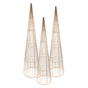 Decoratie kegel LED(set van 3) Ø 20x80/16x60/11x40 cm / 7xAA