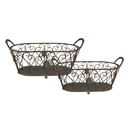 Ijzeren mand (2) 60x30x26 / 49x23x22 cm
