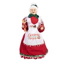Decoratie kerstvrouw 18x18x46 cm