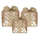 Decoratie cadeau LED (3) 25x25x30/20x20x24/15x15x17 cm /6xAA