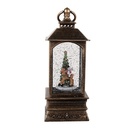 Decoratie lantaarn met kerstboom 8x8x20 cm / 3xAAA