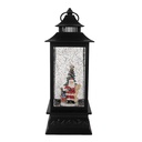 Decoratie lantaarn met kerstman 10x10x28 cm / 3xAA