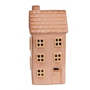 Decoratie huisje met LED 8x6x17 cm