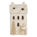 Decoratie huisje met LED 10x9x18 cm