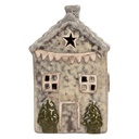 Decoratie huisje met LED 6x6x11 cm