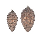 Kerstbal Ø 9x18 / Ø 7x15 cm (set van 2)