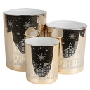 Waxinelichthouder (3) Ø 7x8 / Ø 9x10 / Ø 10x12 cm