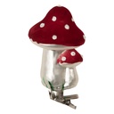 Knijper kerstornament paddenstoelen Ø 6x11 cm