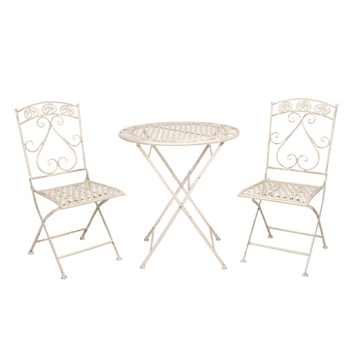 Tafel + 2 stoelen Ø 70x76 / 39x48x91 cm (2)