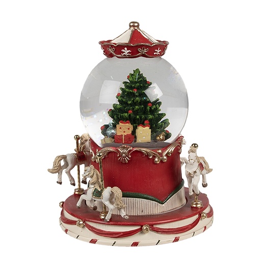 Sneeuwbol met muziek kerstboom Ø 14x19 cm / 3xAAA