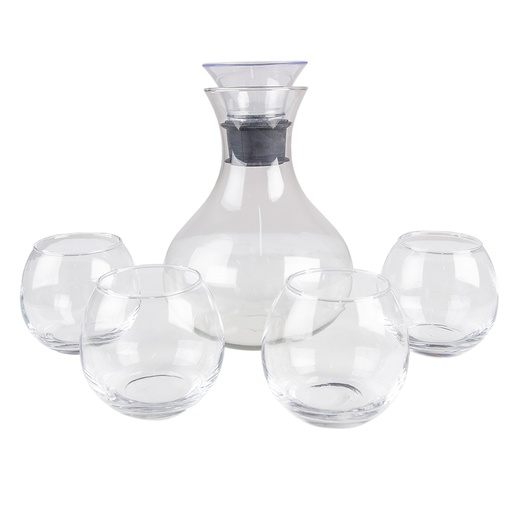 Karaf set 5 dlg Ø 15x22 cm / Ø 9x9 cm (4x) 1740 ml / 375 ml