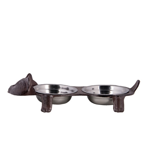 Dieren voerbak 42x18x8 cm / 2x350 ml
