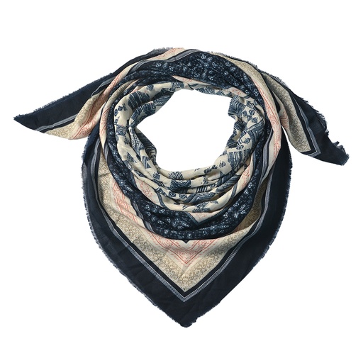Sjaal 140x140 cm blauw