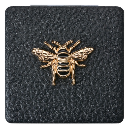Handspiegel 6x6 cm zwart